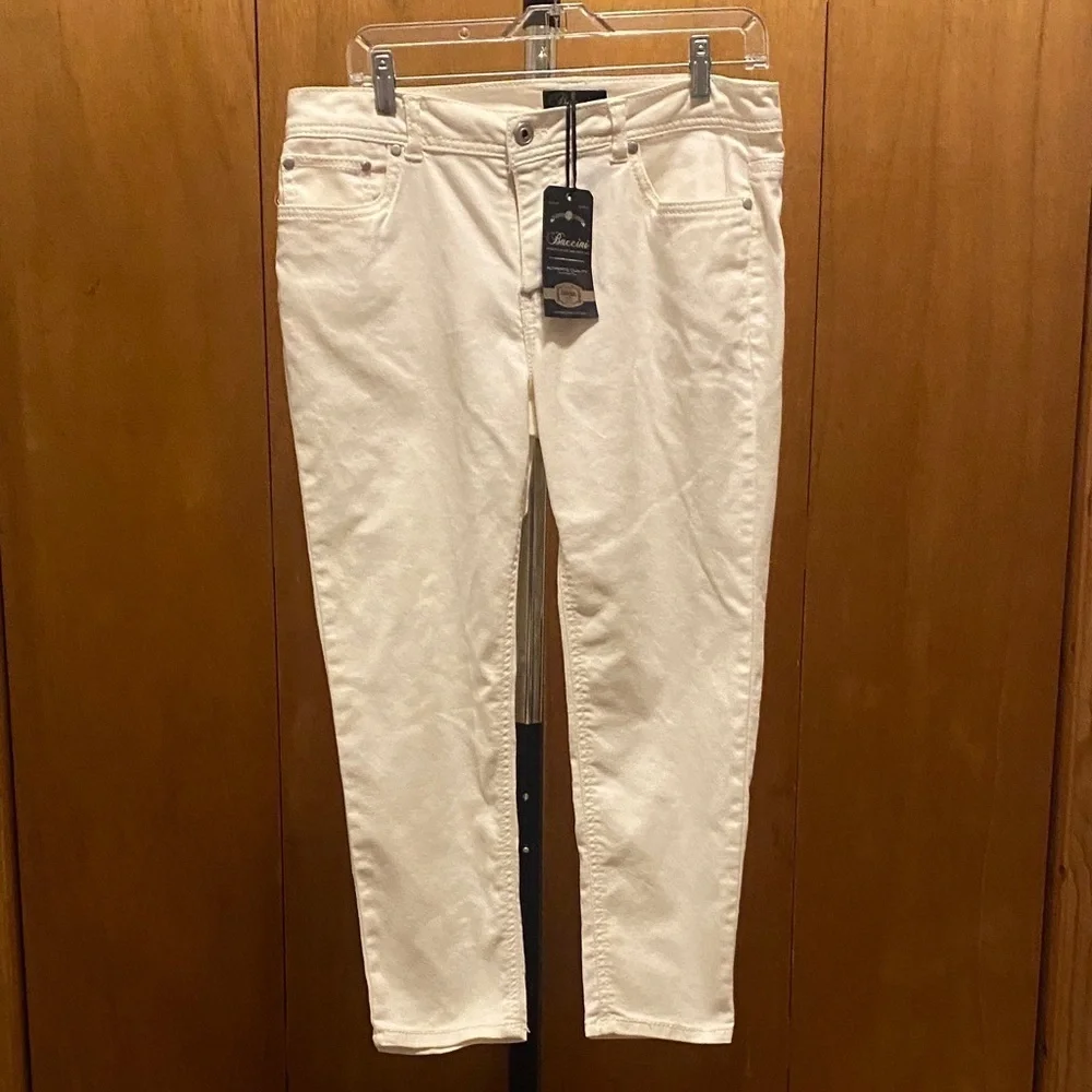 Baccini Authentic Quality White Denim Jeans